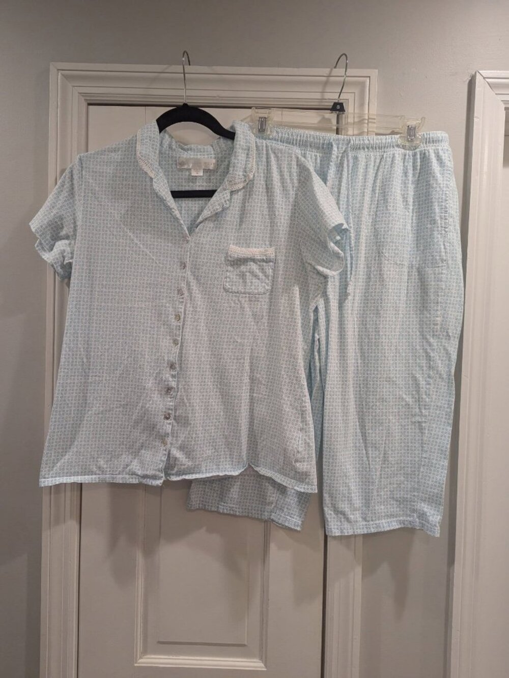 Eileen West Light Blue Printed Cotton Pajama Set